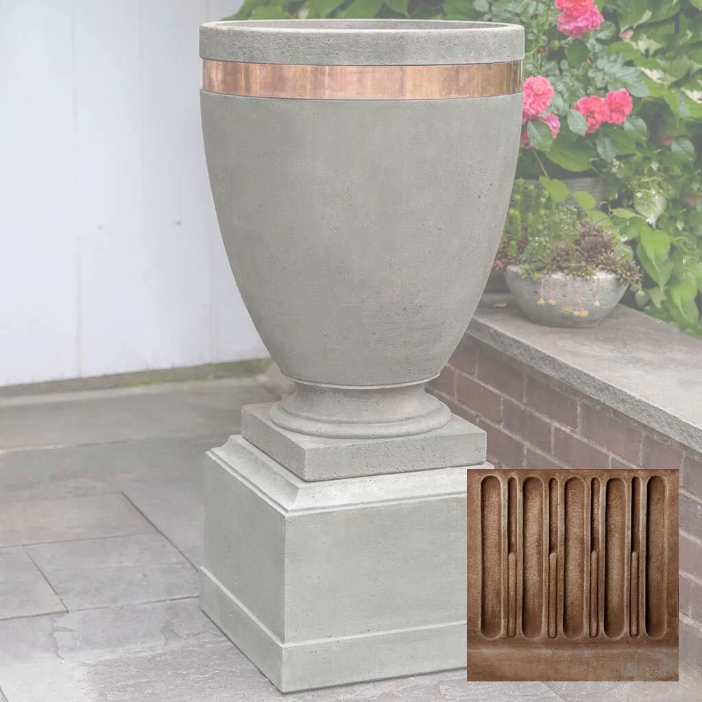 Moderne Tall Planter w/ 12" Pedestal - Image 3