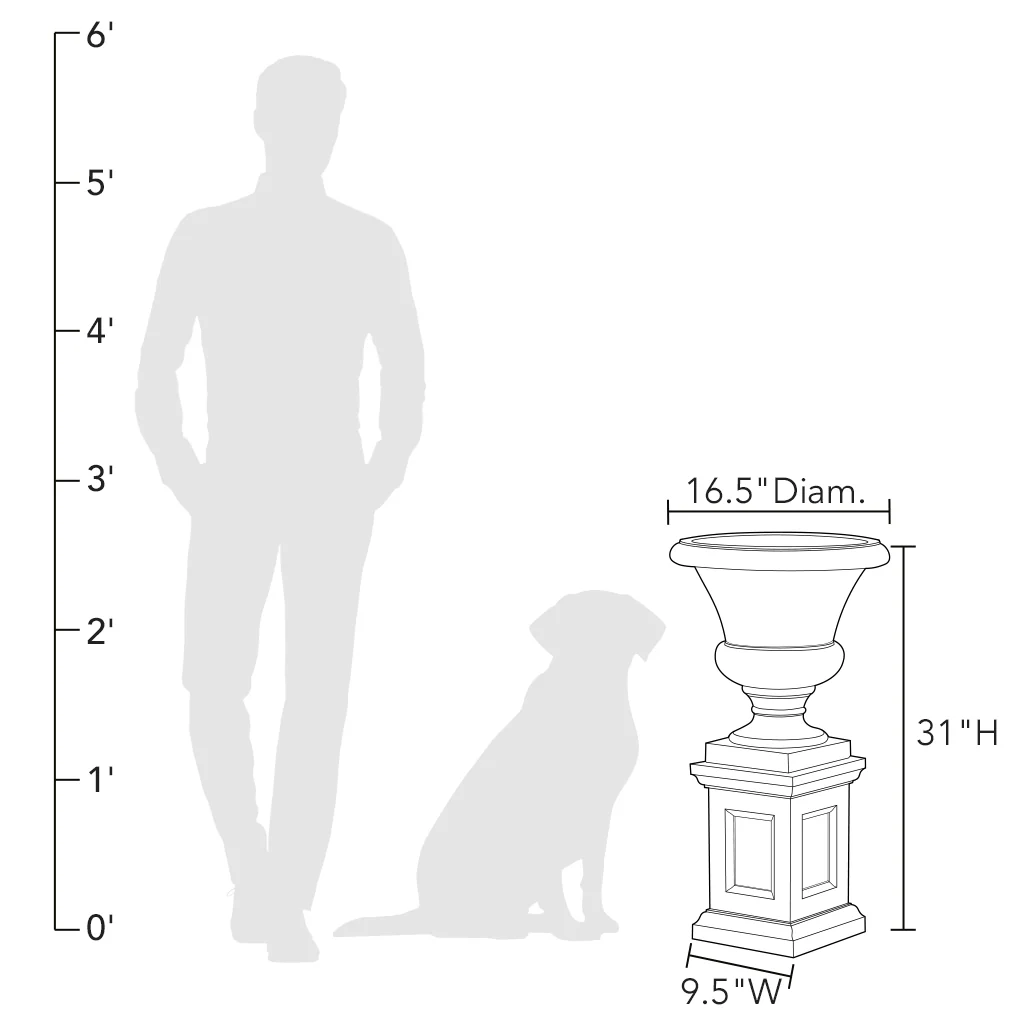 Mt. Airy Urn w/ Low Lenox Pedestal - Image 2