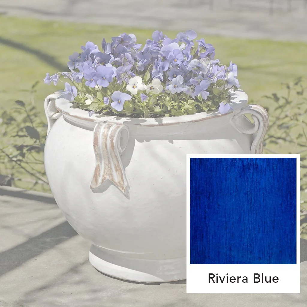 Round Handle Planter || Riviera Blue