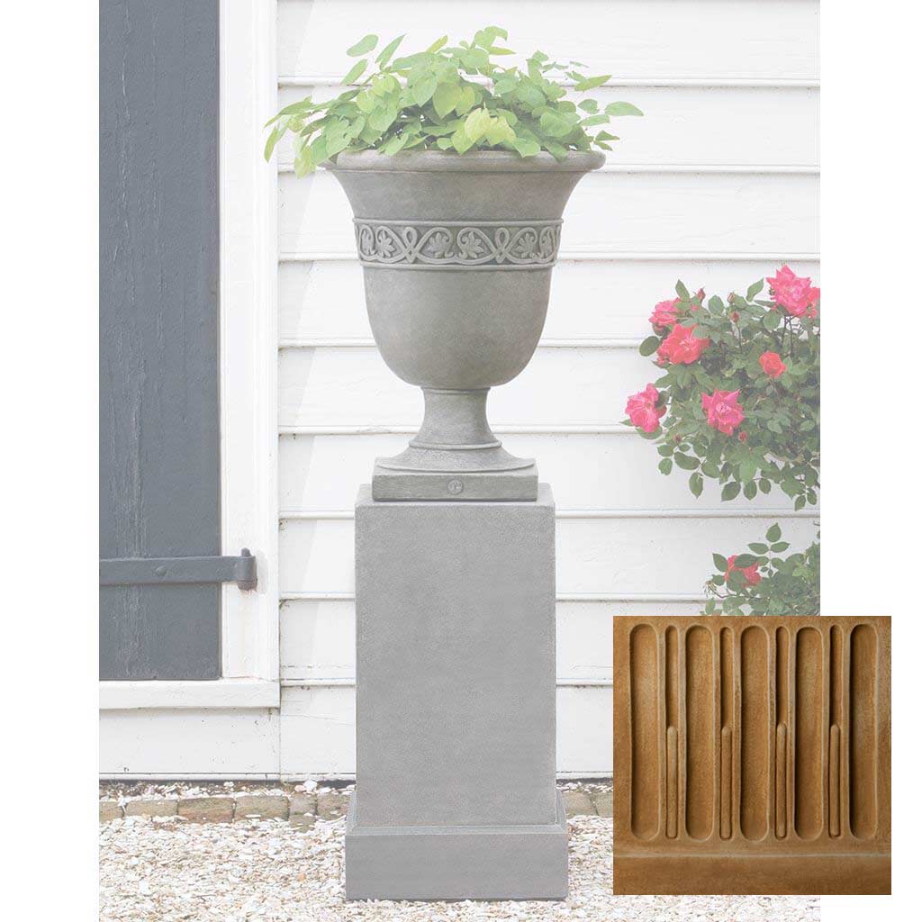 Wburg Strapwork Leaf Urn w/ Classic Tall Pedestal - Image 7